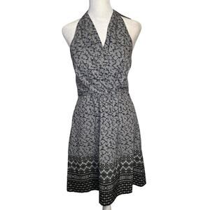 Athleta gray and black pattern halter mini dress size 6